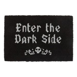 Black Enter The Dark Side Coir Doormat | Bed Sava