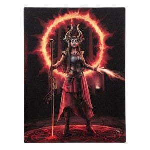 19x25cm Fire Element Sorceress Canvas Plaque by Anne Stokes | Bed Sava