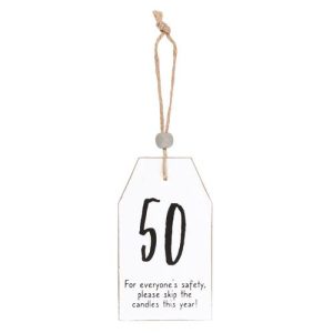 50 Milestone Birthday Hanging Sentiment Sign | Bed Sava