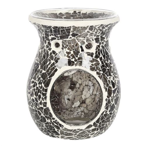 Large Gunmetal Grey Crackle Oil Burner and Wax Warmer | Bed Sava