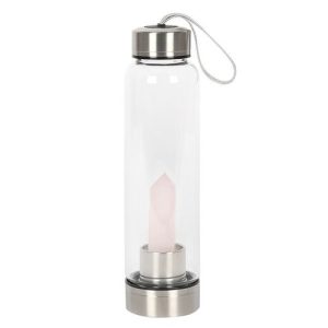 Rose Quartz Purifying Glass Water Bottle | Bed Sava