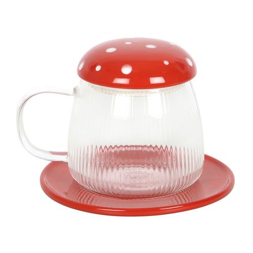 Glass Mushroom Mug and Saucer | Bed Sava