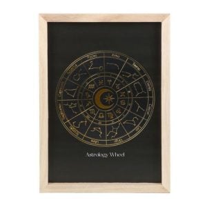 Black Astrology Wheel Framed Wall Art Print | Bed Sava