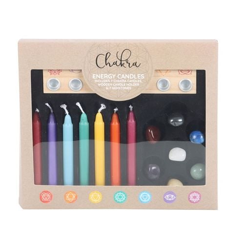Chakra Energy Candle and Crystal Gift Set | Bed Sava