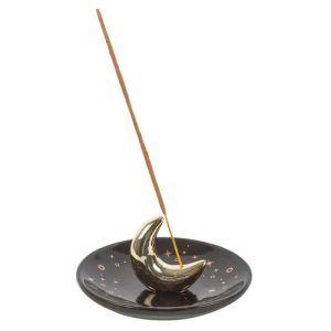 Gold Crescent Moon Incense Stick Holder | Bed Sava