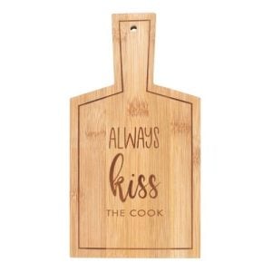Kiss the Cook Bamboo Serving Board | Bed Sava