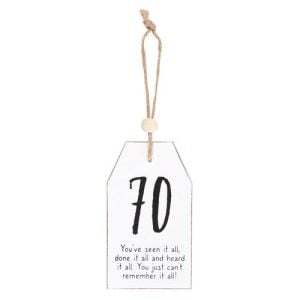 70 Milestone Birthday Hanging Sentiment Sign | Bed Sava