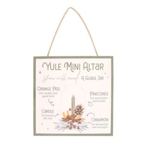 20cm Yule Altar MDF Hanging Sign | Bed Sava