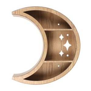 Wooden Crescent Moon Wall Shelf | Bed Sava