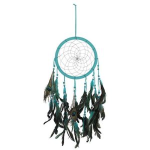 Turquoise Peacock Feather Dreamcatcher | Bed Sava