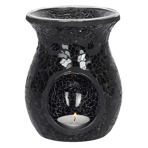Large Black Crackle Oil Burner and Wax Warmer | Bed Sava