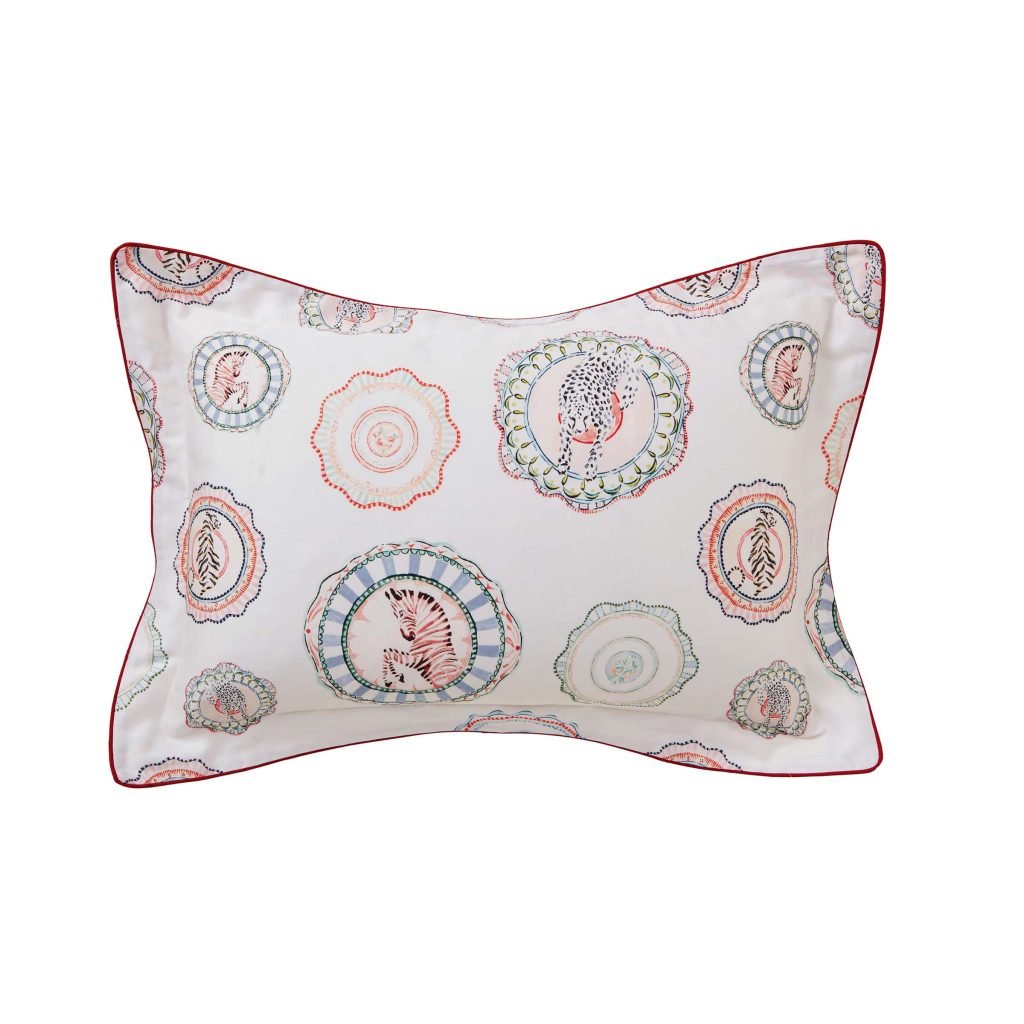 Yvonne Ellen Vintage Plates Pair of Oxford Pillowcases, Multi