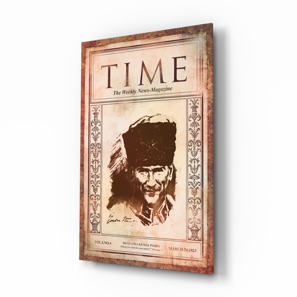 AtatÃ¼rk on Time Magazine Glass Wall Art