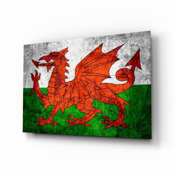 Flag of Wales Glass Wall Art | Bed Sava