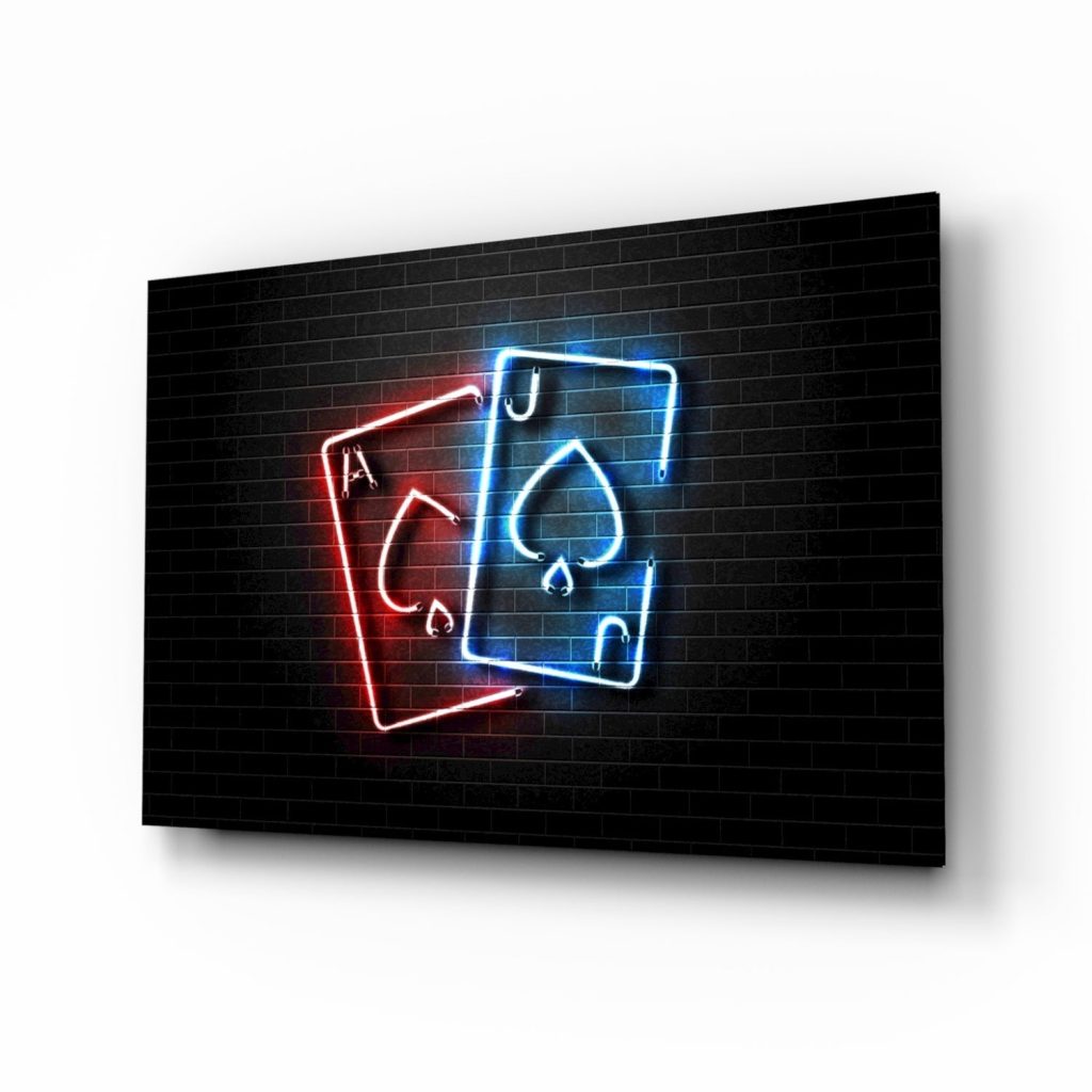 Ace and Joker Glass Wall Art